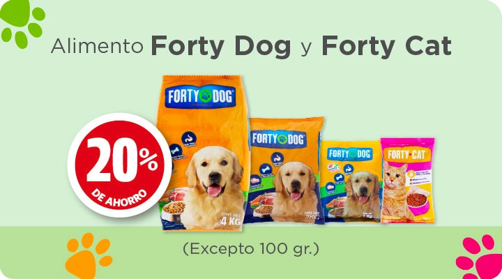 Forty Dog y Forty Cat 20% de ahorro